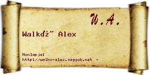 Walkó Alex névjegykártya
