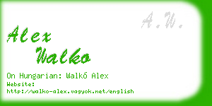 alex walko business card